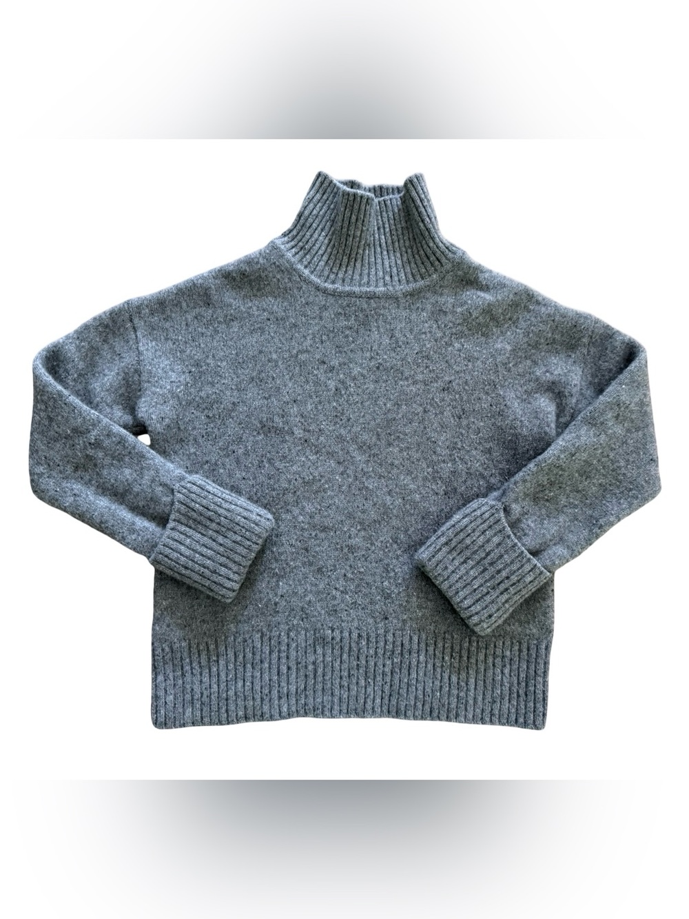 H by Halston Cashmere Mock Neck Sweater Heather Gray Size Large